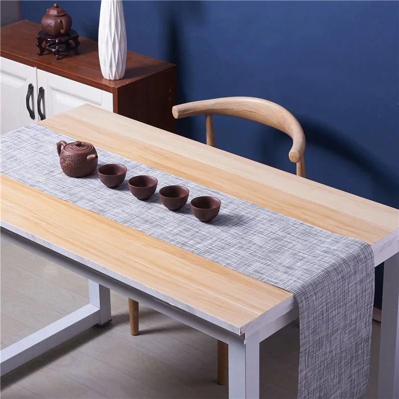 Modern Woven Vinyl Table Runner | Heat-Resistant & Non-Slip PVC Dresser Cover