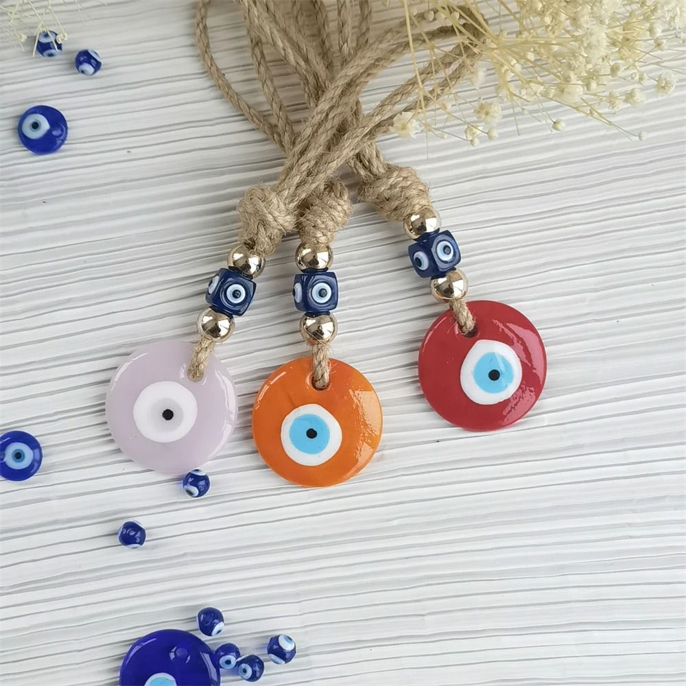 Handcrafted Blue Evil Eye Charm | Glass Nazar Wall Hanging | Executive Protection & Sanctuary Home Decor