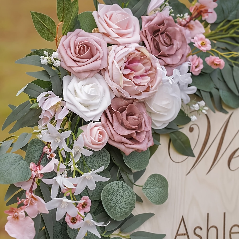 Artificial Rose Wreath for Wedding and Home Decoration – Perfect for Outdoor and Wedding Arch Decor