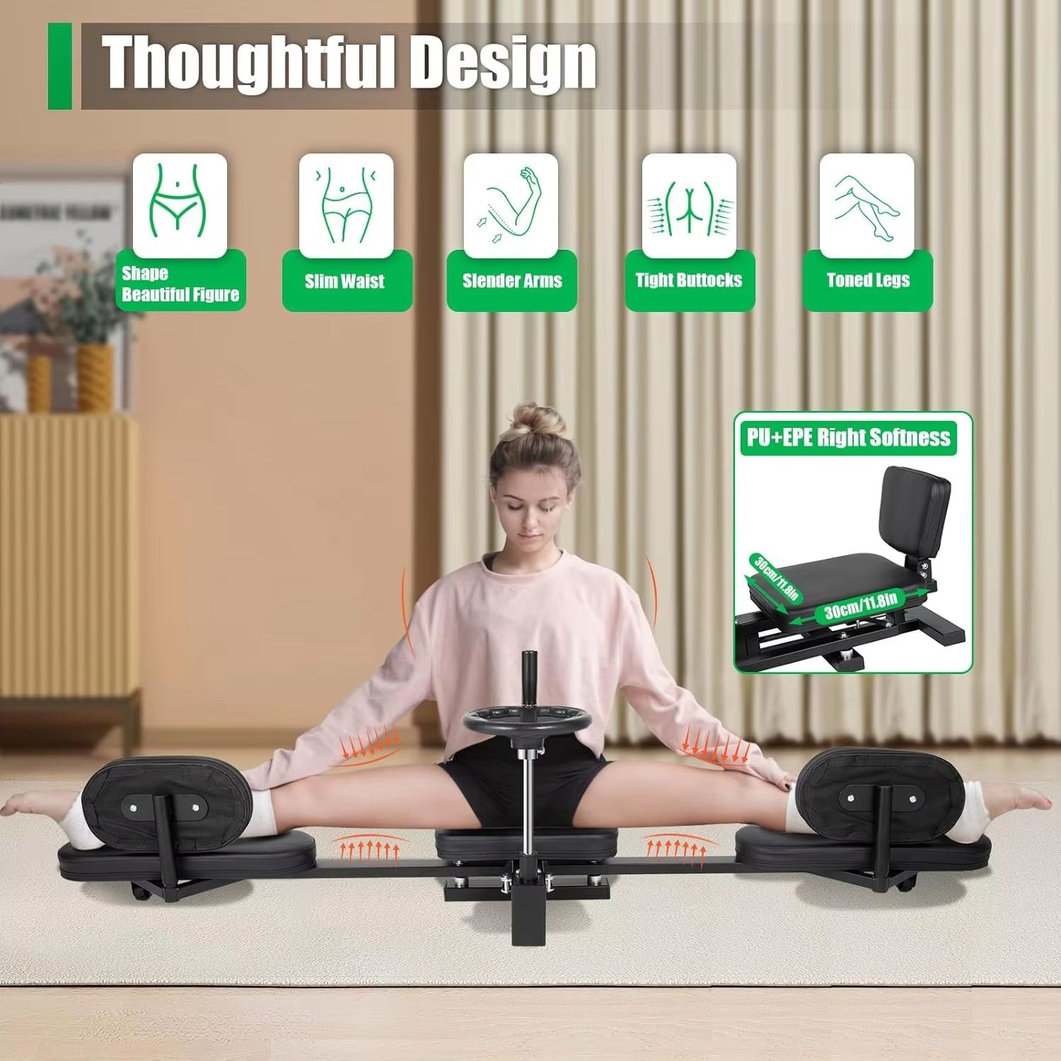 Heavy Duty Leg Stretcher Machine for Yoga Splits & Gymnastics Flexibility, Home Gym Training Fitness Equipment for MMA