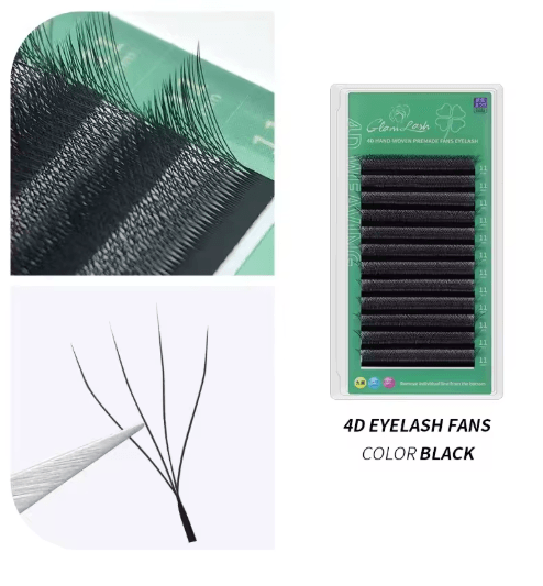 GLAMLASH 4D–5D W-Shaped Premade Volume Lash Extensions – Soft Faux Mink