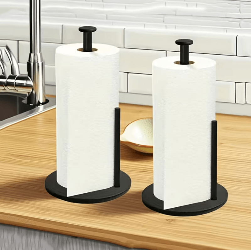 SteelGrip Kitchen Roll Holder Stainless Steel Kitchen Roll Holder Paper Towel Holder Weighted Base Countertop Organizer