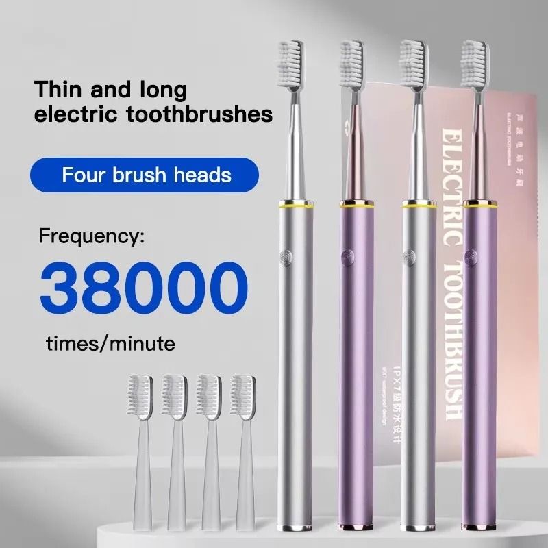 Elegant Slim-Body Sonic Electric Toothbrush with Soft DuPont Bristles for Gentle Care