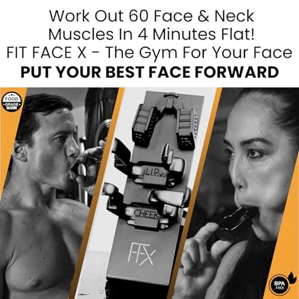 Face Sculpting Gym Facial Exercise Set for Cheeks Neck Jawline and Jowls