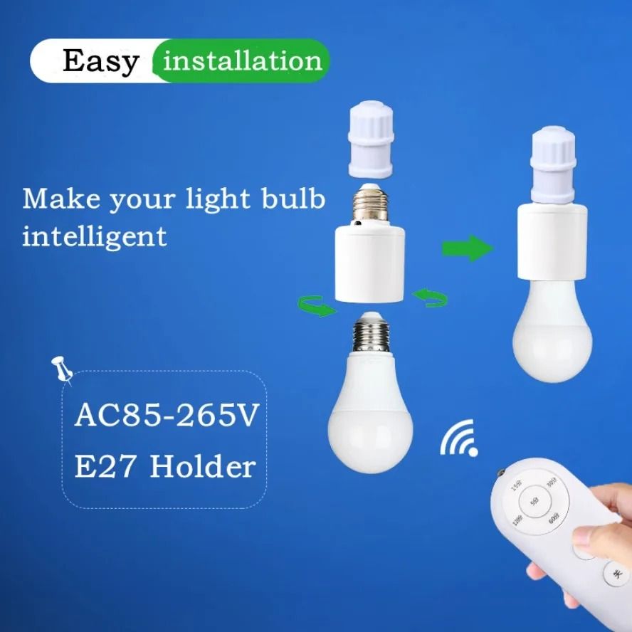 Smart Remote Control Lamp Holder with Timer Function