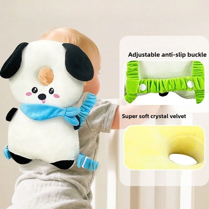 Soft Cartoon Baby Head Protector Backpack – Anti-Fall Toddler Head Protection Pillow with Adjustable Straps