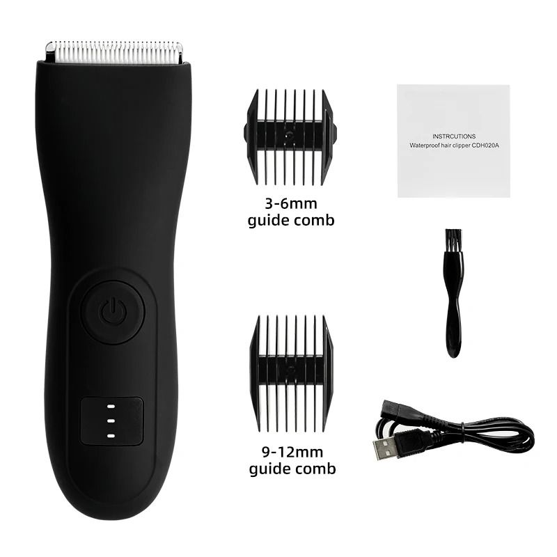 Mens Body Hair Trimmer with Groin and Bikini Shaver Attachment