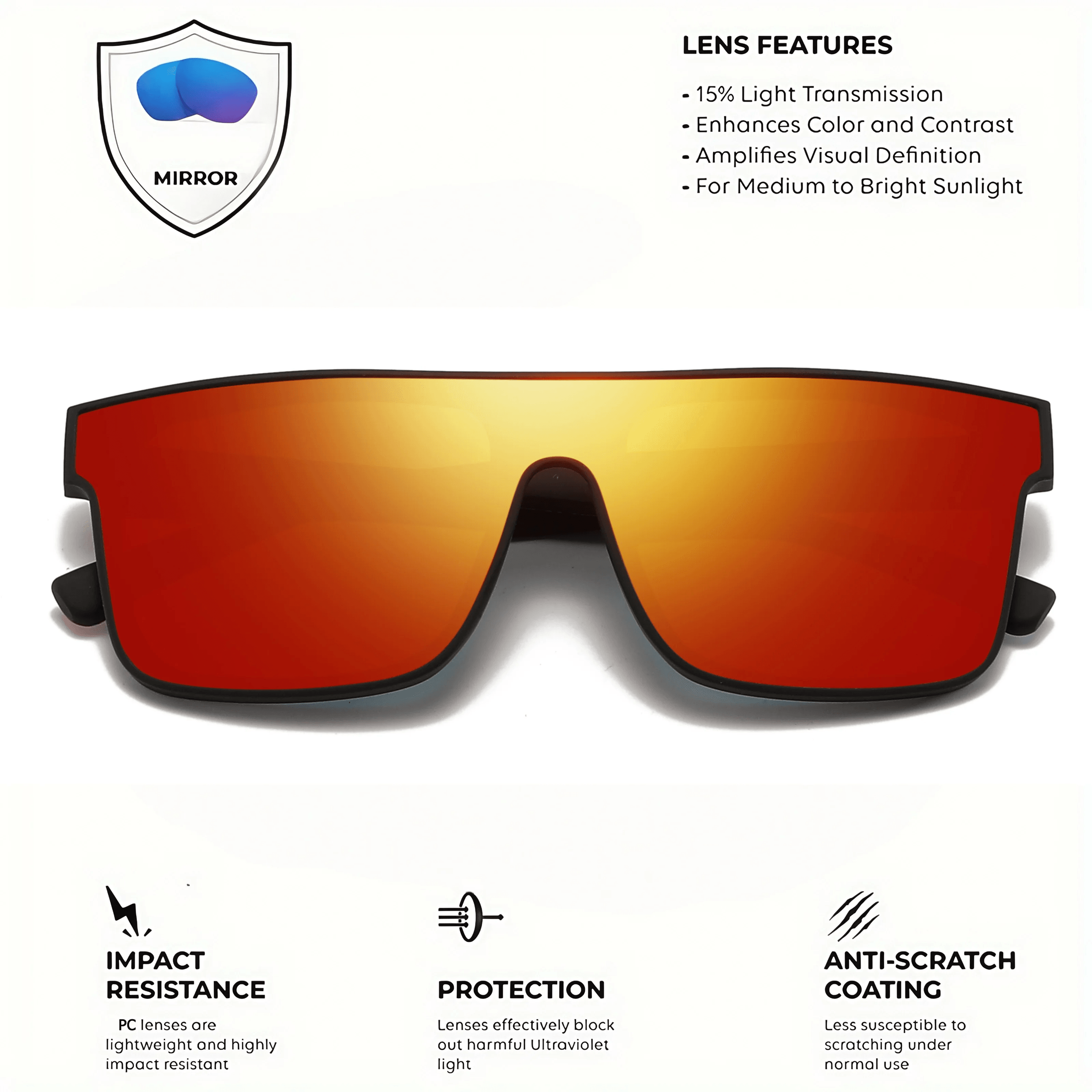 ColorCharge Performance Sports Sunglasses with UV400 Protection