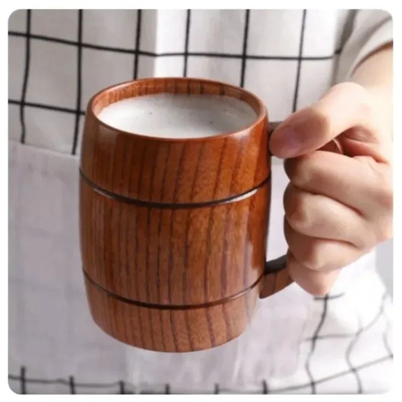 Wooden Barrel Style Beer Mug