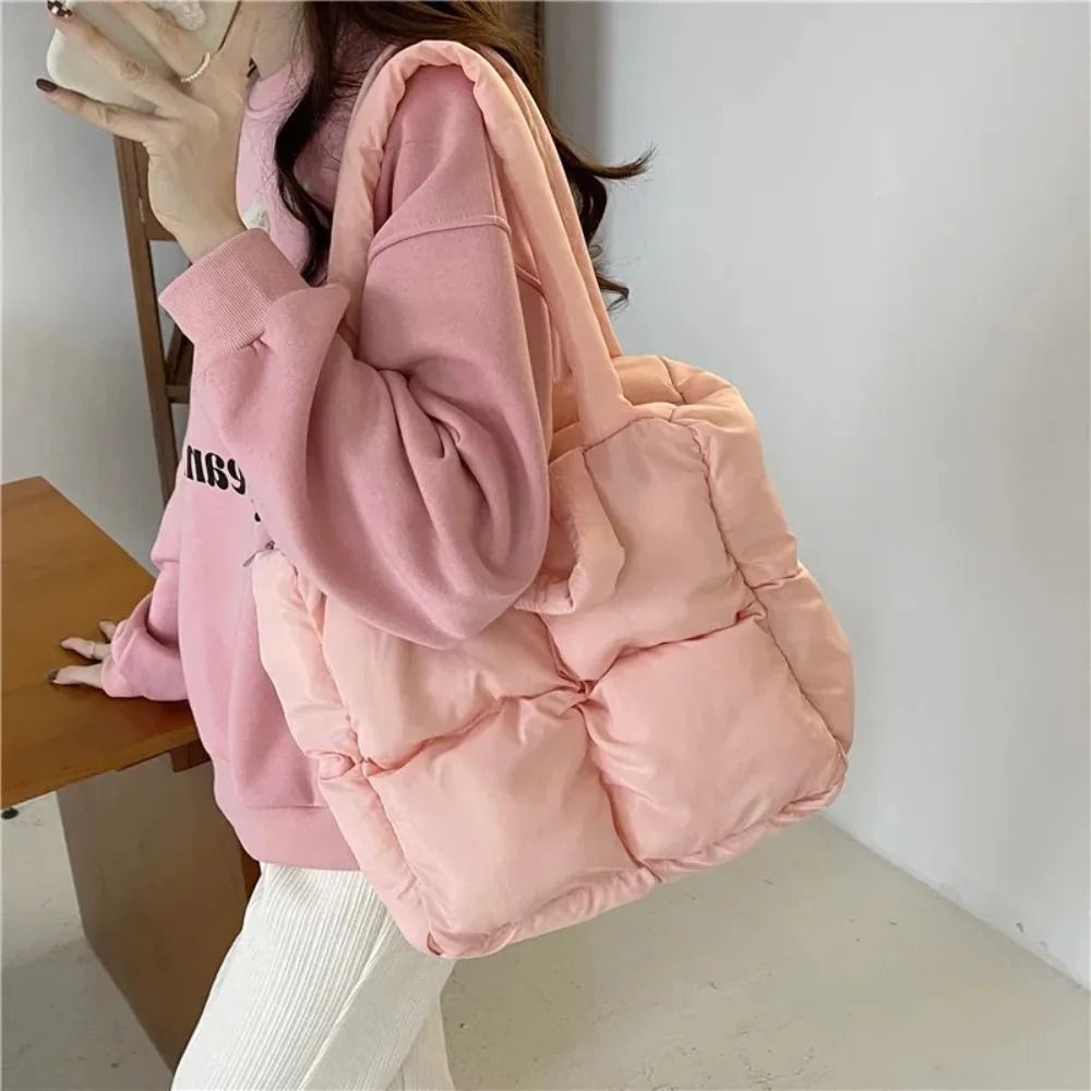 Large Capacity Puffy Quilted Shoulder Tote