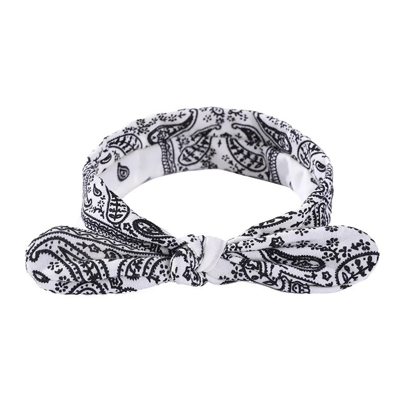 Printed Rabbit Ears Elastic Crossband Headband