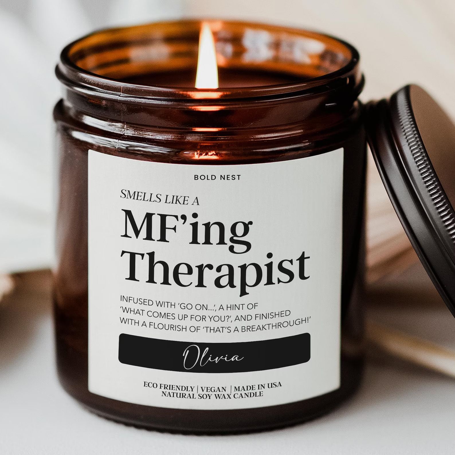 Funny Therapist Gift Candle Smells Like Graduation Gift for Psychologist & Counselor
