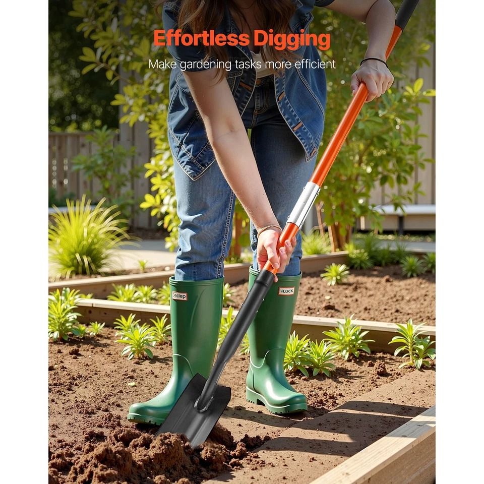 Trenching Shovel Fiberglass Handle, Alloy Steel Blade for Efficient Digging