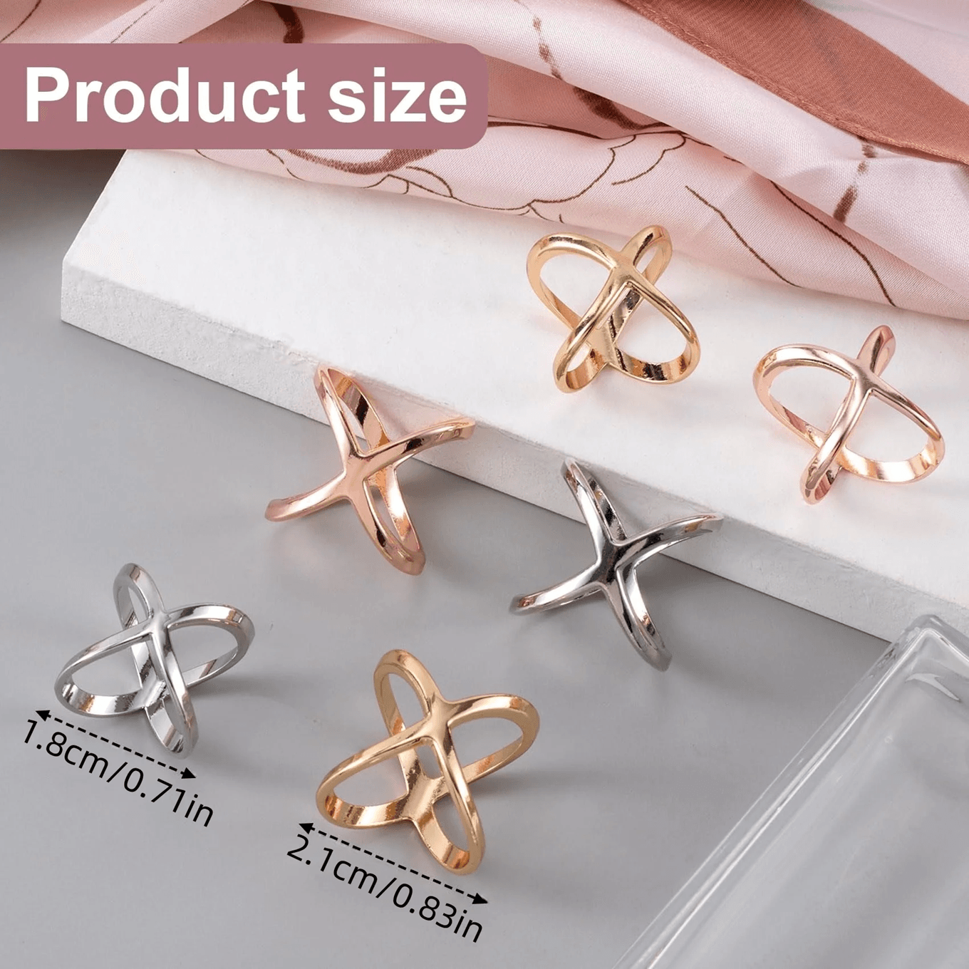 X Shape Scarf Clip Set
