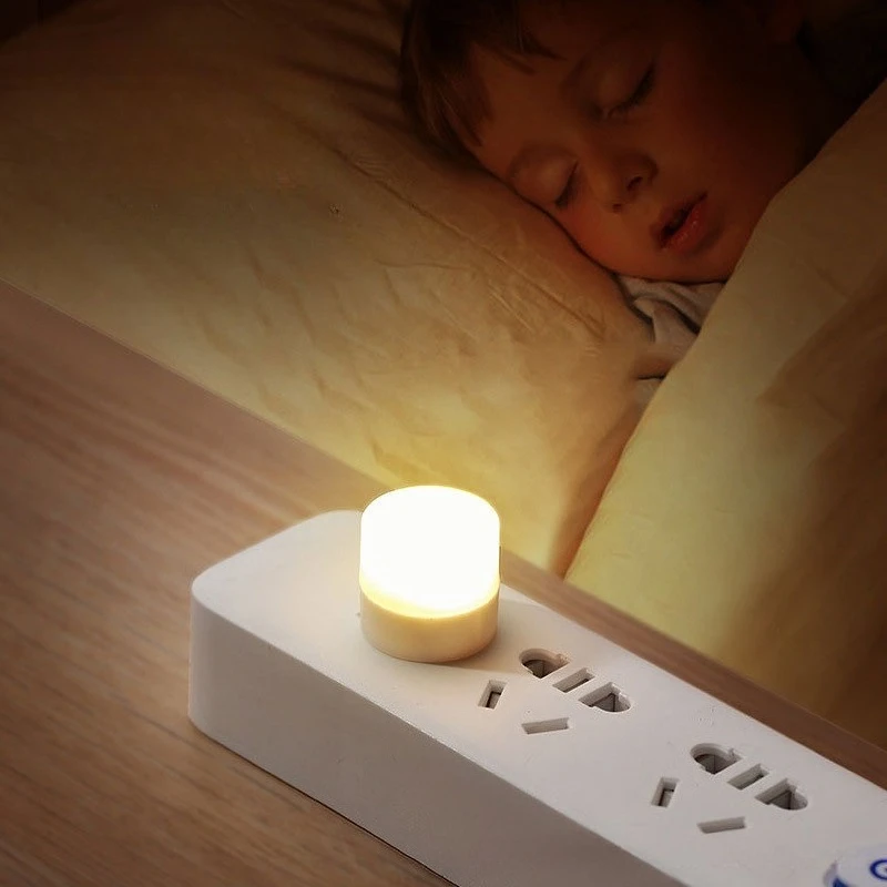 LED Mini USB Night Light Warm White Eye Protection Book Reading Lamp USB Plug Computer Mobile Power Charger