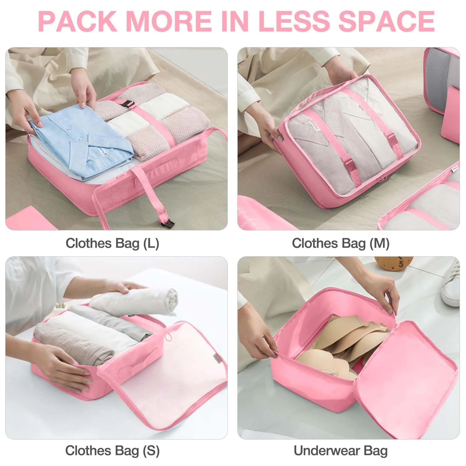 7 Piece Travel Packing Cubes Set