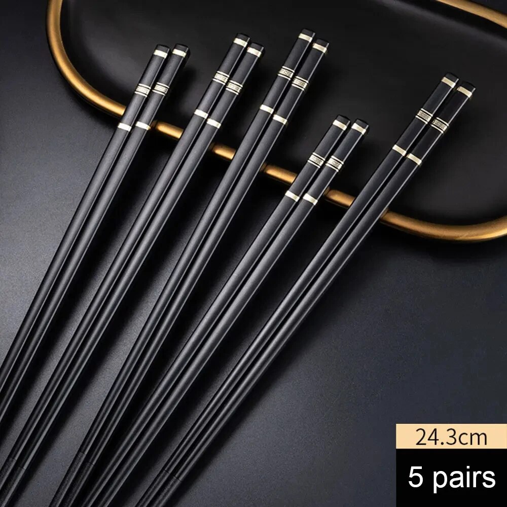 Premium Reusable Alloy Chopsticks Set Non Slip Sushi Chopsticks Pairs