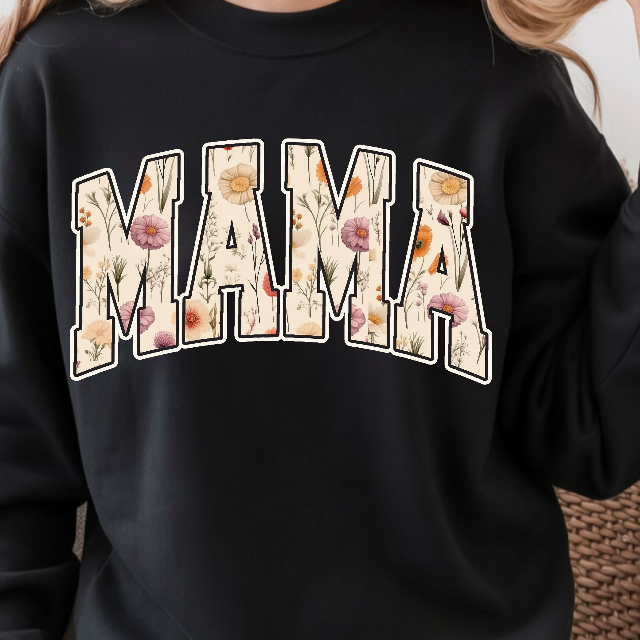 Floral Mama Crewneck Sweatshirt – Wildflower Mom Sweatshirt, Cute Spring Mom Gift