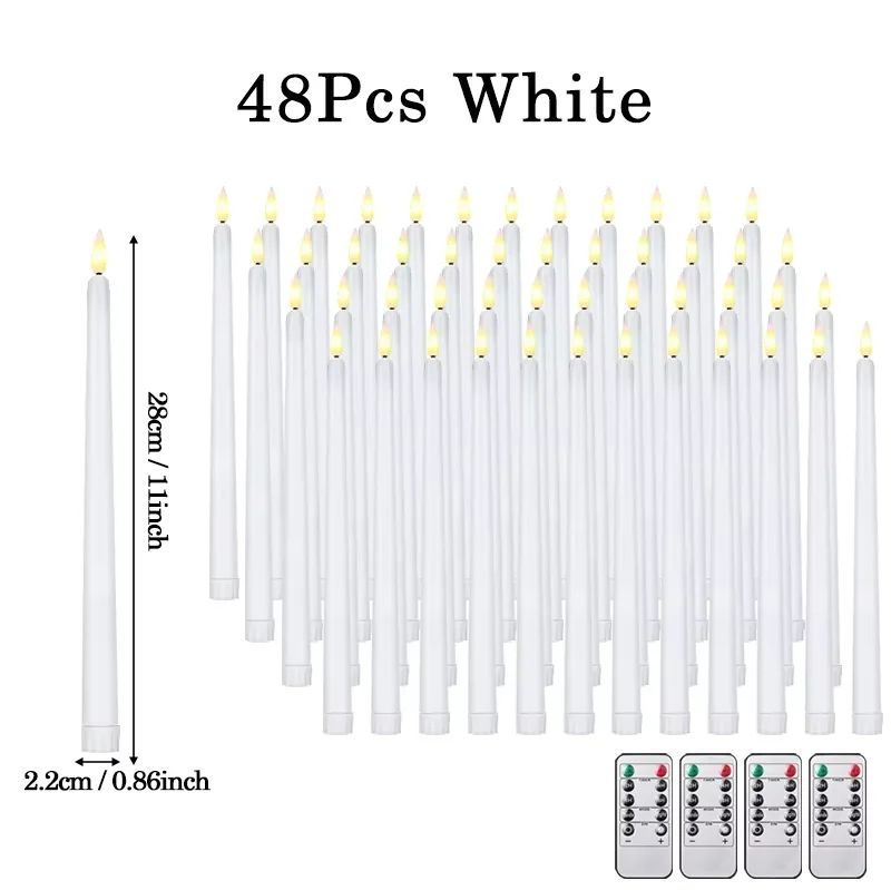 Flameless LED Taper Candles Set with Flickering Light