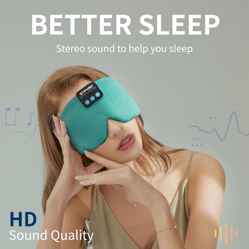 Soft Silk Bluetooth Sleep Mask Headphones with Wireless Music and Adjustable Fit