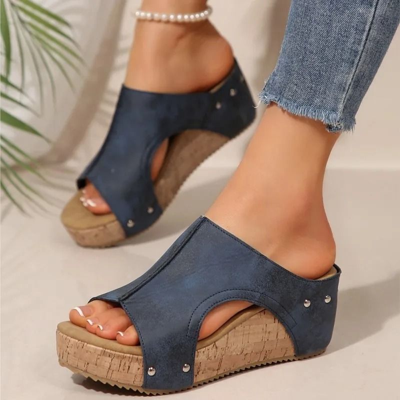 Womens Summer Wedge Sandals with Elegant Slip On Design