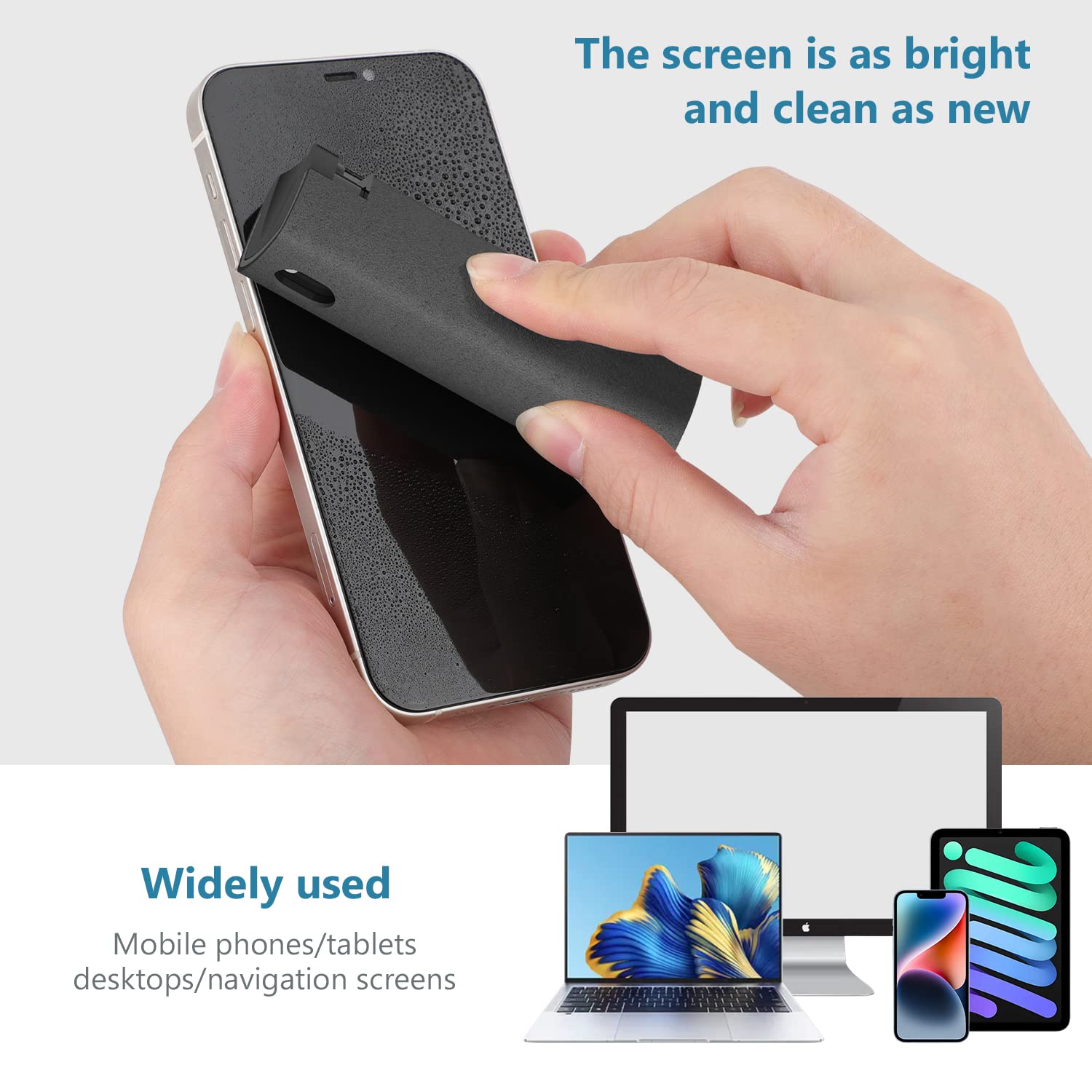 All-in-One Microfiber Screen Cleaner Spray Bottle Set with Microfiber Cloth, For Mobile Phone, iPad, Computer, iPhone