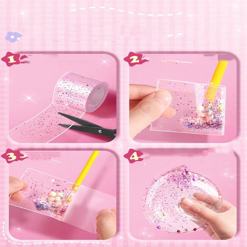 Double Sided Nano Glue Knead Music Tape Bubble Blowing Stickers Full Set of Nano Tape Decompression Toy