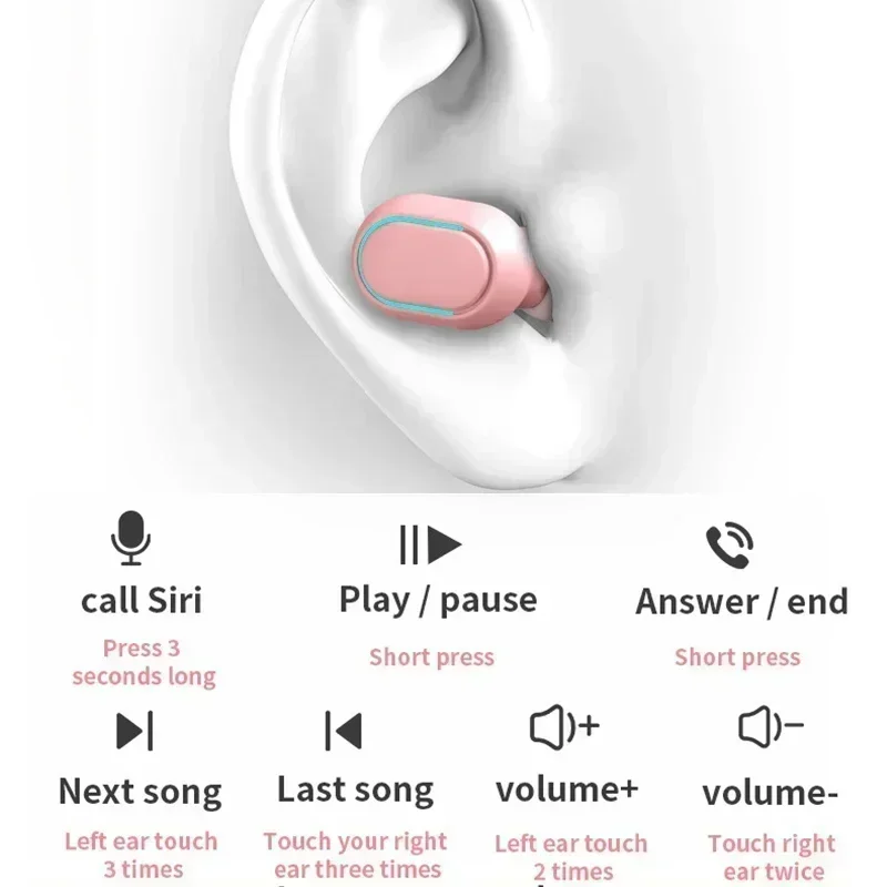 TWS Bluetooth Earbuds with Mic Wireless Stereo Earphones