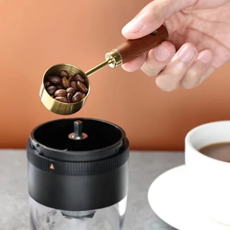 15ml Stainless Steel Coffee Measuring Spoon with Wooden Handle