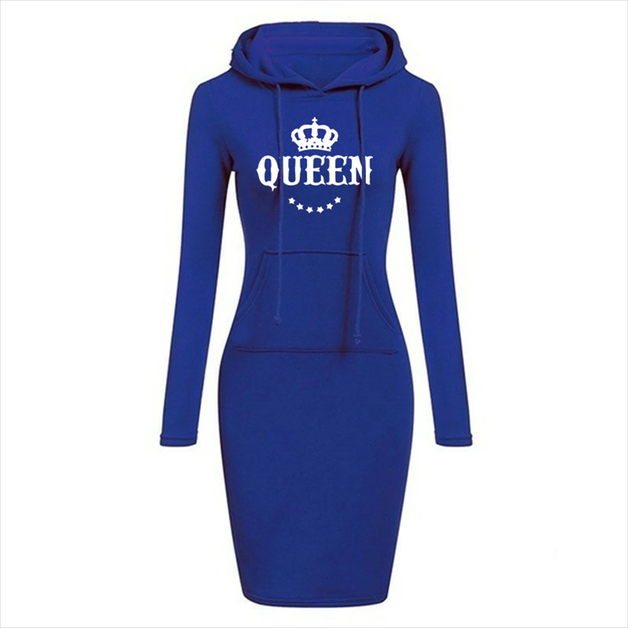 Womens Slim Hoodie Dress with Long Sleeves and Casual Fit