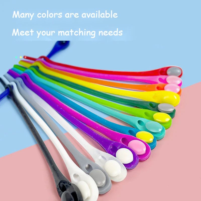 12 PCS No-Tie Stretch Silicone Shoelaces