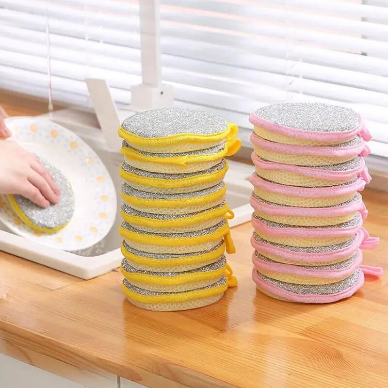 Double Sided Dishwashing Sponge Brush: Household Cleaning Tool (10/20/50PCS)