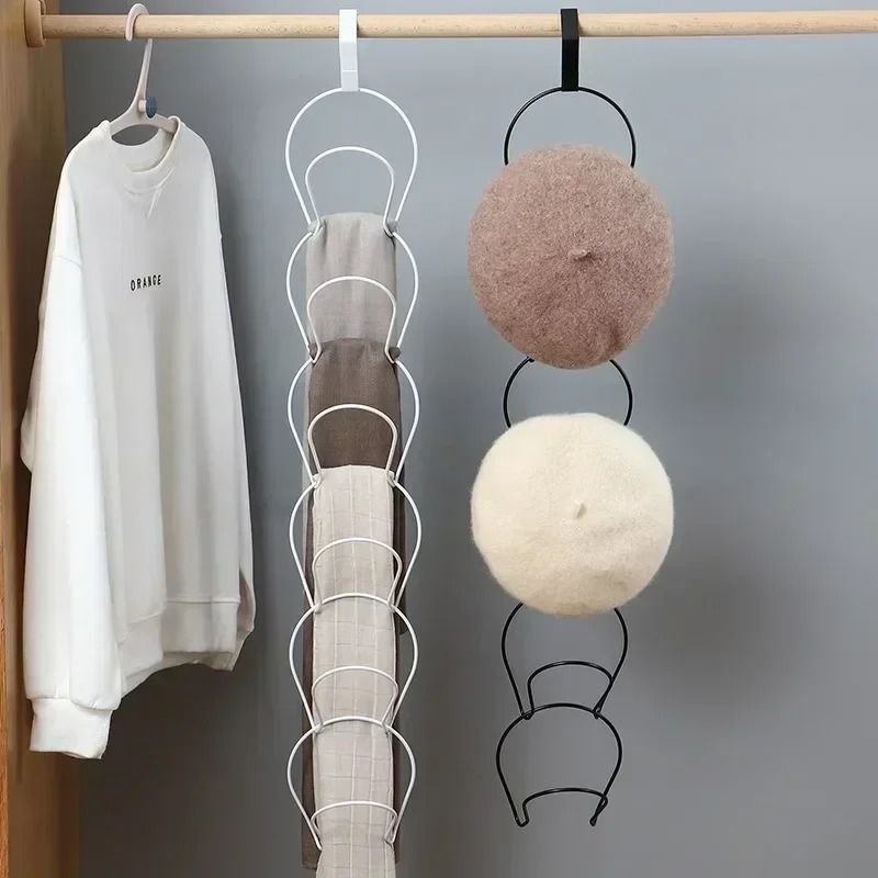 Over Door Storage Rack Closet Door Organizer for Hats Bags and Scarves