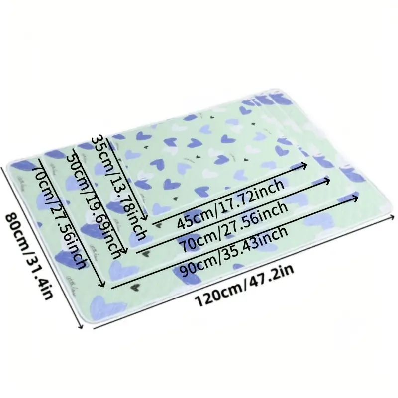 Durable Polyester Fiber Care Mat Design - Washable & Reusable Anti-Slip Bed Protector for Adults, Seniors & Pets