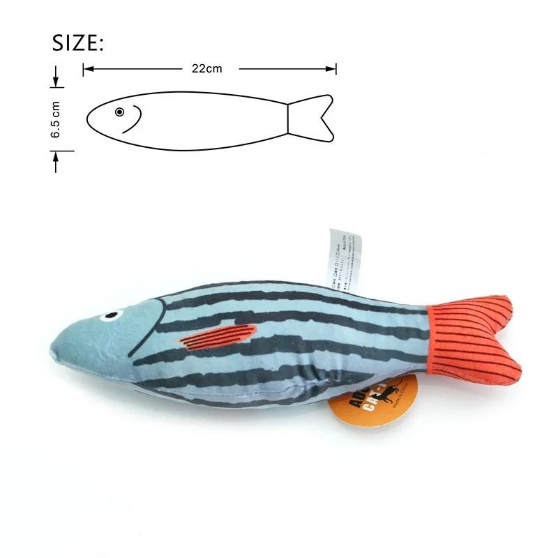 3D Simulation Catnip Interactive Plush Fish Toy