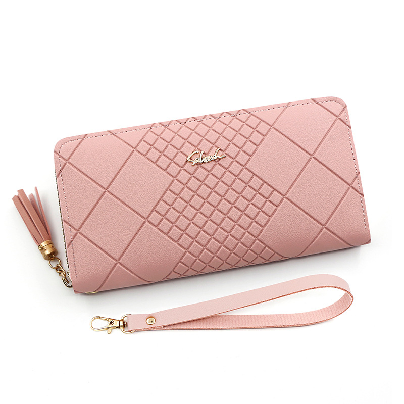 Large Capacity Zipper Coin Purse with Card Holder, Women's Long PU Leather Wallet, Stylish Wristlet Phone Handbag