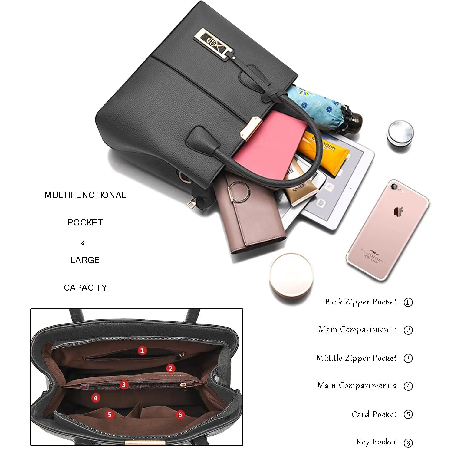 Luxury Style Womens Leather Handbag