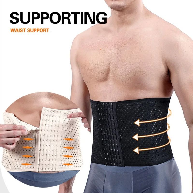 Men Slimming Body Shaper Waist Trainer Belt for Abdomen Tummy Control Compression Shapewear