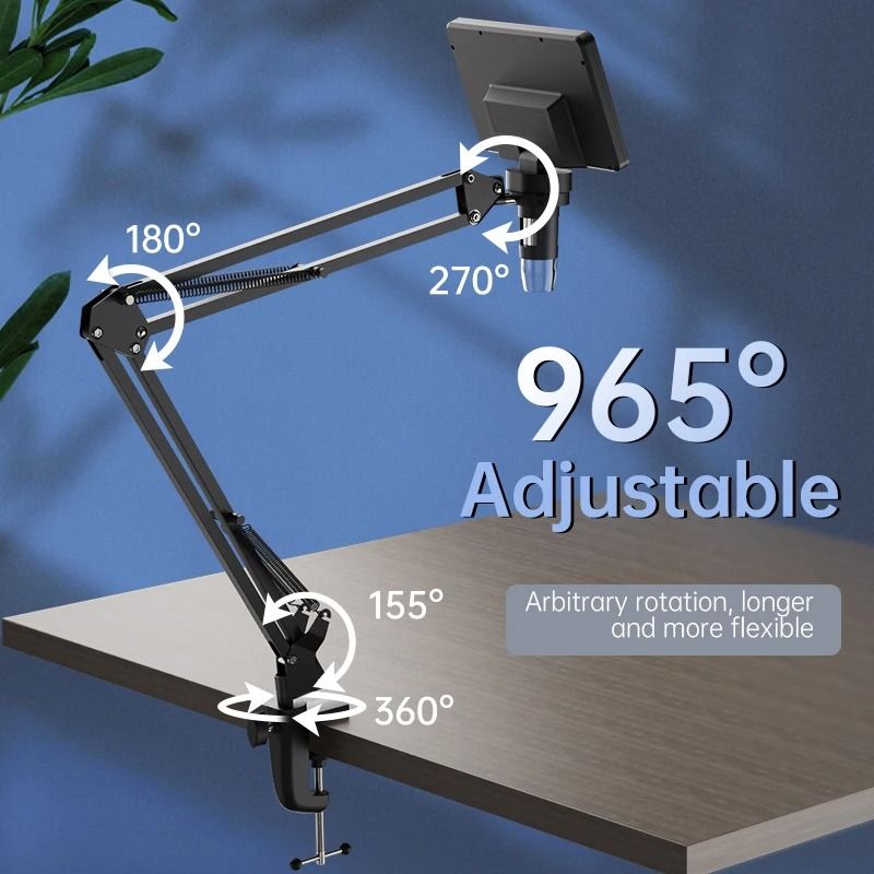 RIEVBCAU Flexible Adjustable Metal Microscope Arm Stand – Heavy Duty Cantilever Bracket
