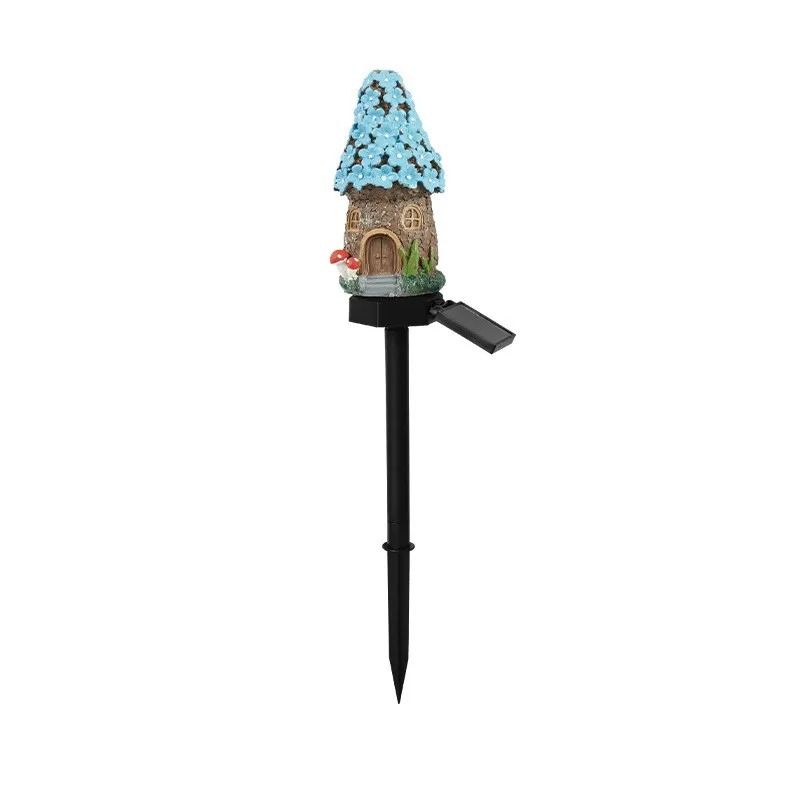 Cartoon Anime Resin Mushroom House Solar Landscape Light