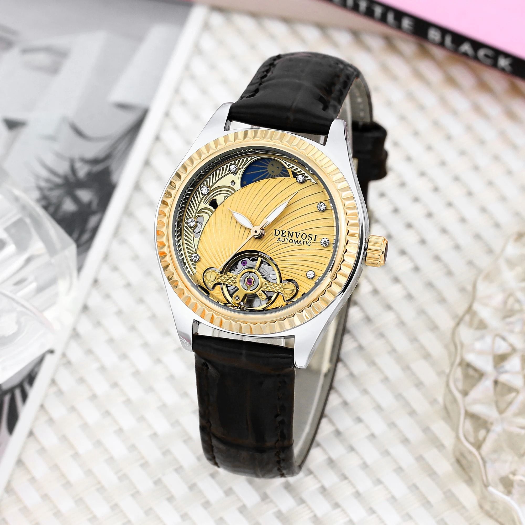 Luxury Double Hollow Flywheel Automatic Mechanical Watch