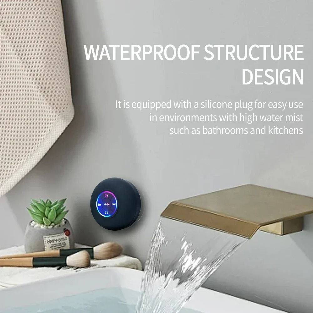 Mini Waterproof Bluetooth Speaker With Suction Cup