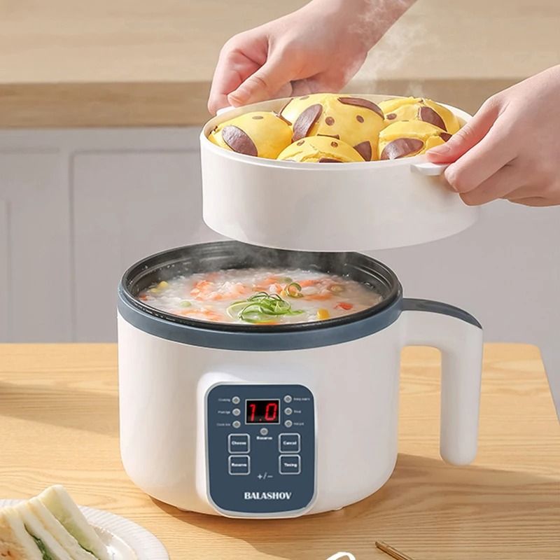1.7L Electric Rice Cooker with Double Layer Non Stick Pot and Smart Mechanical Control for Home Cooking