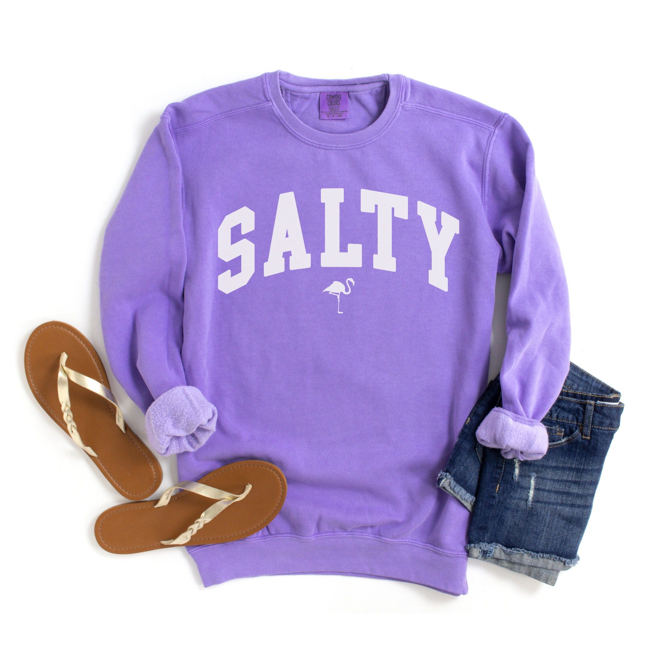 Comfort Colors Salty Sweatshirt, Beach t-shirt, Beach Lover Giftful, Summer Crewneck, Vacation Sweatshirt,