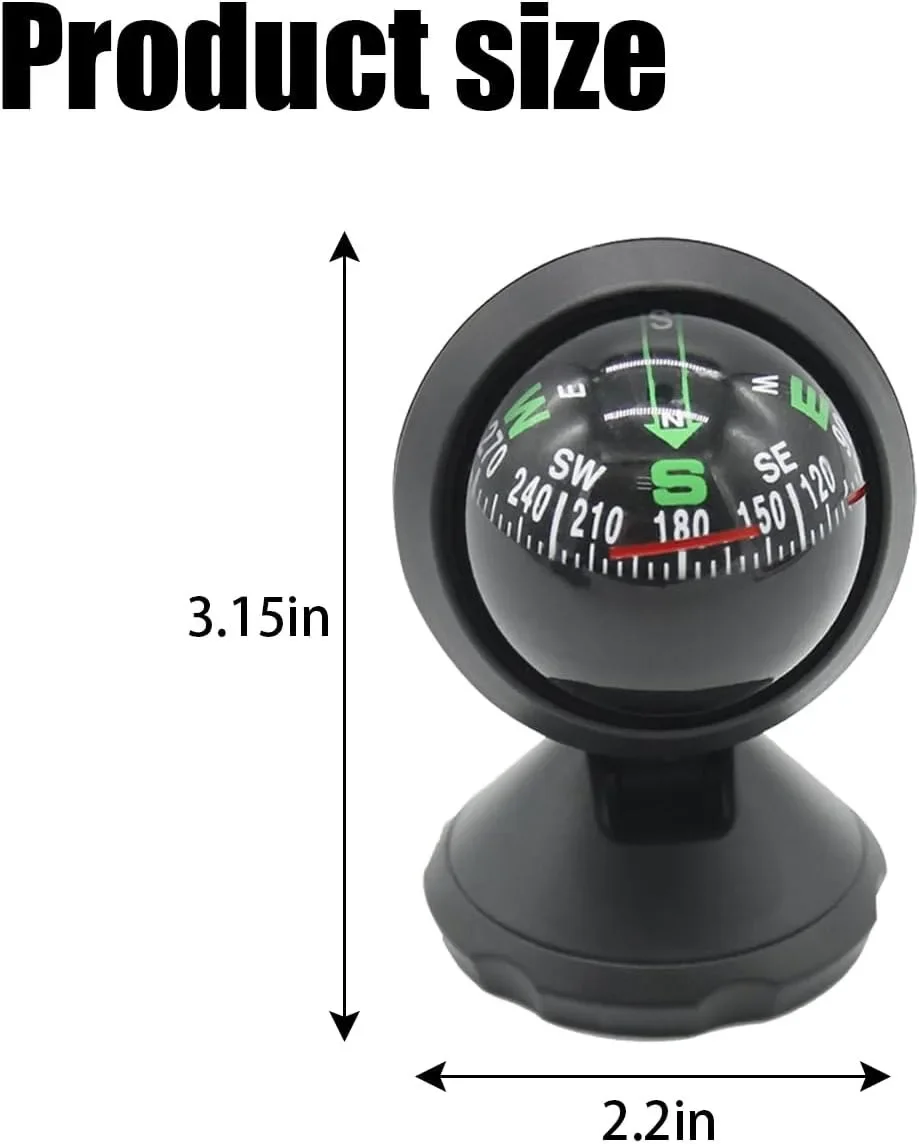 Adjustable Dashboard Car Compass for Accurate Vehicle and Marine Navigation