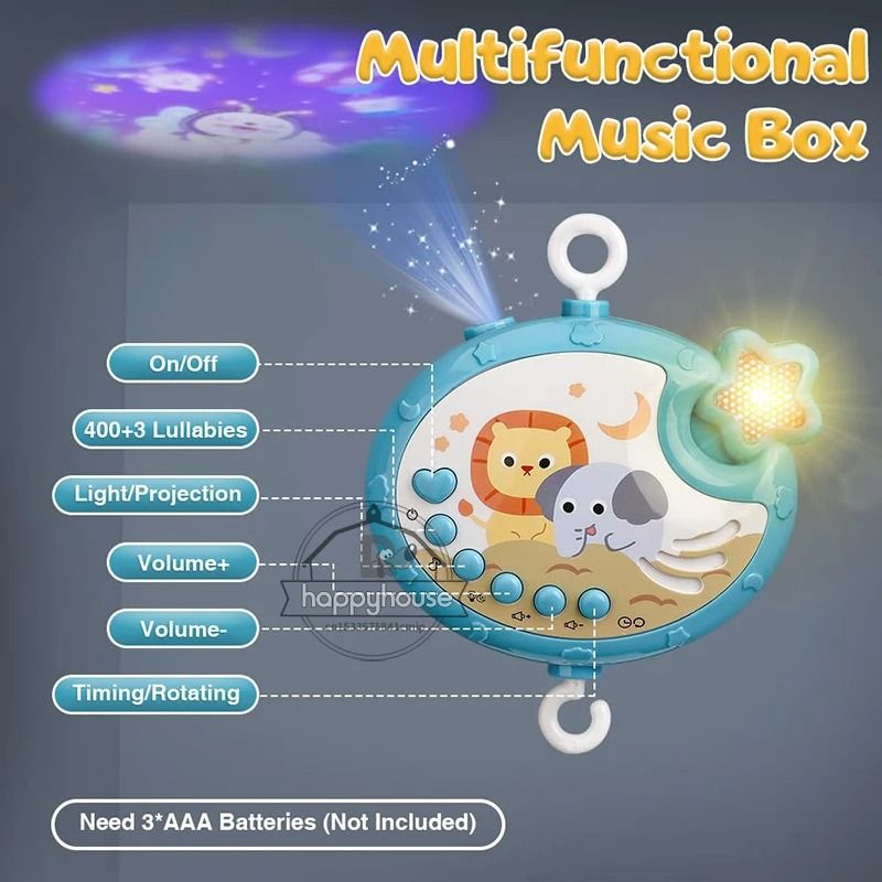 Musical Baby Crib Mobile with Lights and Projection