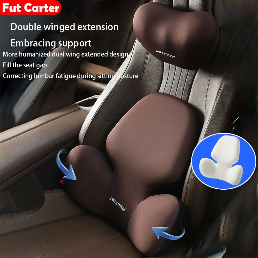 Universal Vehicle Cushion Car Lumbar Support Pillow, Auto Neck Pillow, Removable Washable Backrest