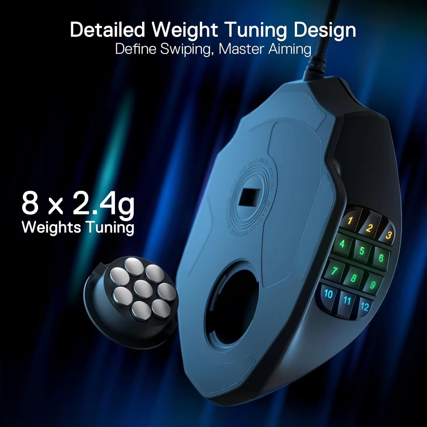 Redragon M908 Impact RGB Wired MMO Gaming Mouse, 18 Programmable Buttons, 12400 DPI