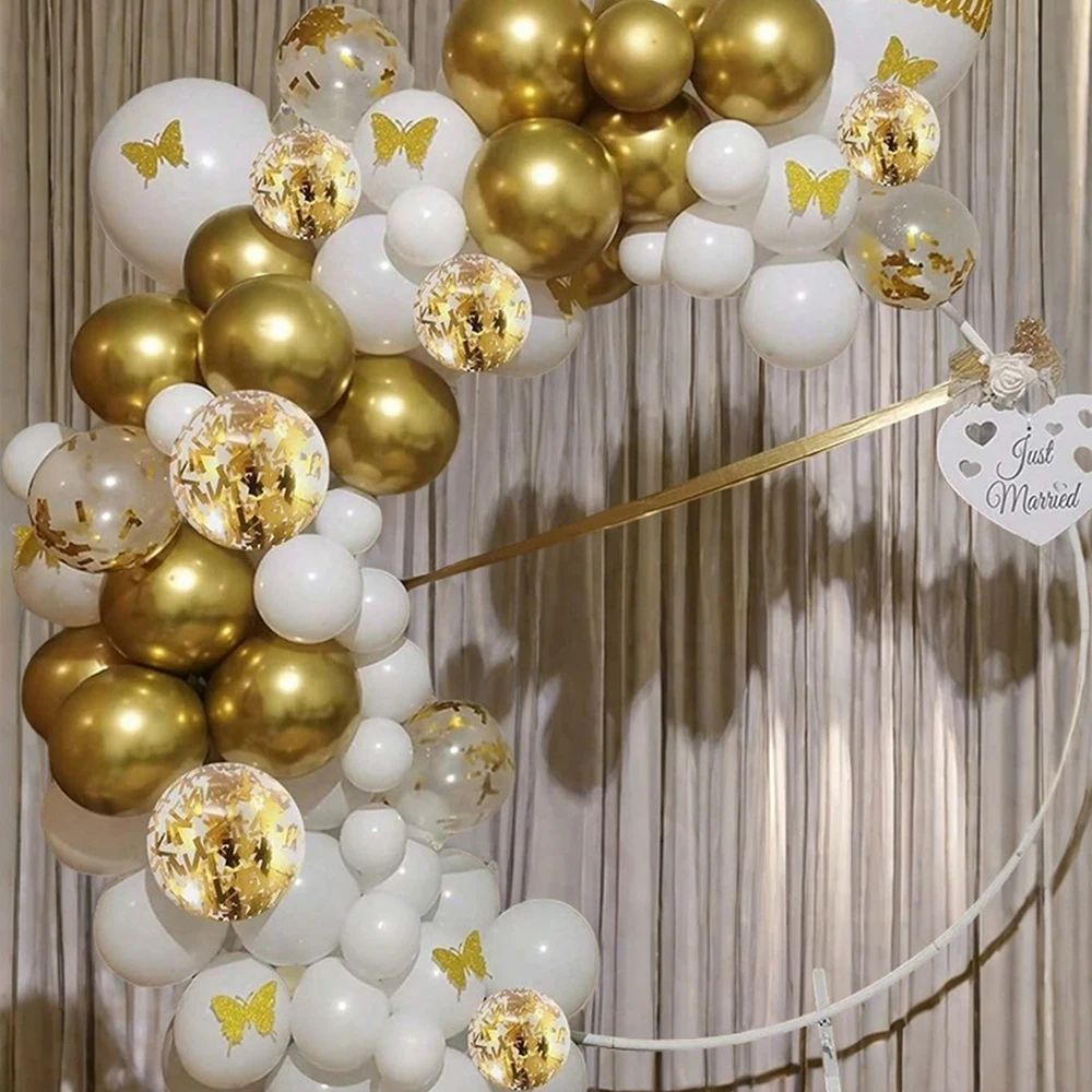 White and Gold Party Balloon Set