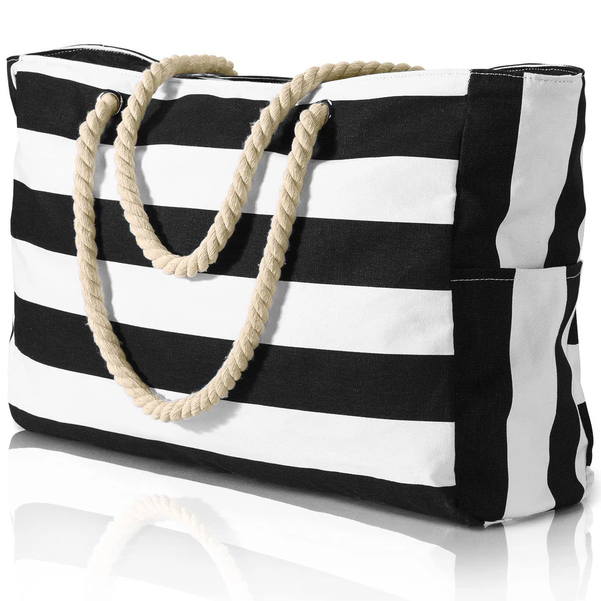 Striped Waterproof Foldable Beach Bag